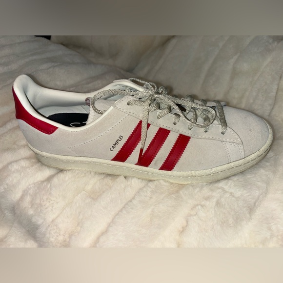 Adidas Originals Campus 80s Low Men’s Casual Shoes White Red GY4580 - Picture 5 of 8
